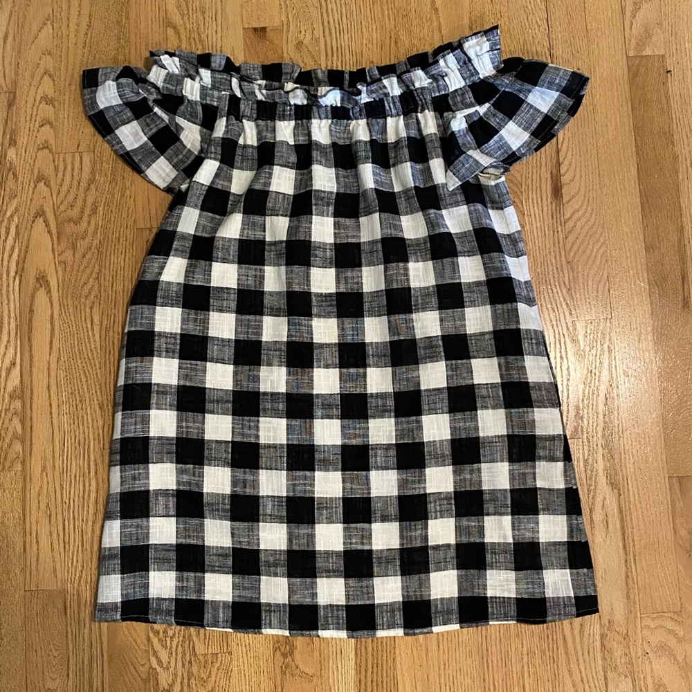 Black and White Buffalo Check Dress Size Large